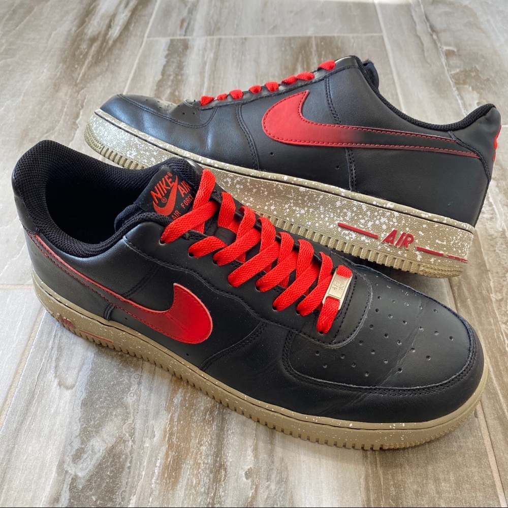 Nike Air Force 1 Low Black/Challenge Red 11.5